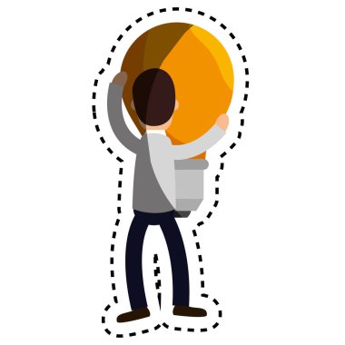 ampul ile işadamı karakter avatar