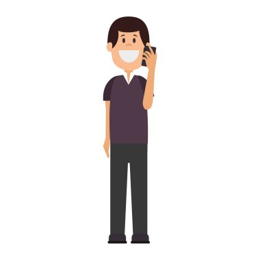 adam avatar karakter ile smartphone