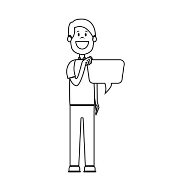 adam avatar karakter ile konuşma balonu