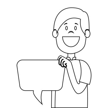 adam avatar karakter ile konuşma balonu