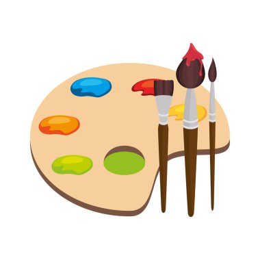 boya pallette okul tedarik izole simgesi