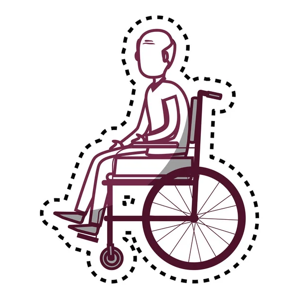 Persoon uitgeschakeld in rolstoel — Stockvector