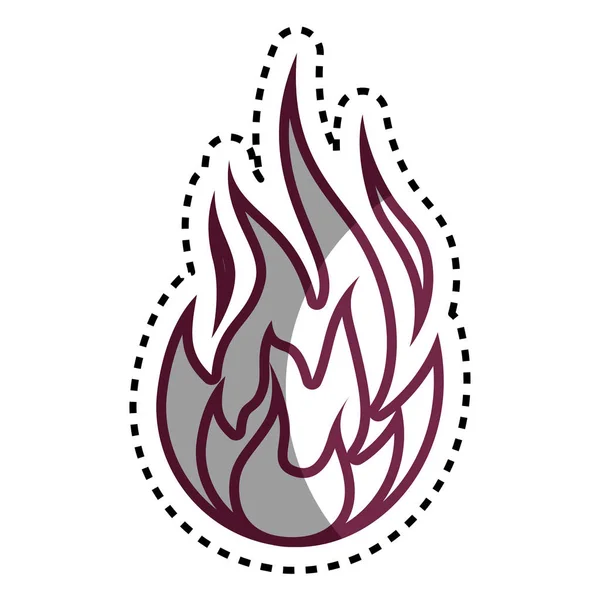 Fire flame isolated icon — Stock Vector