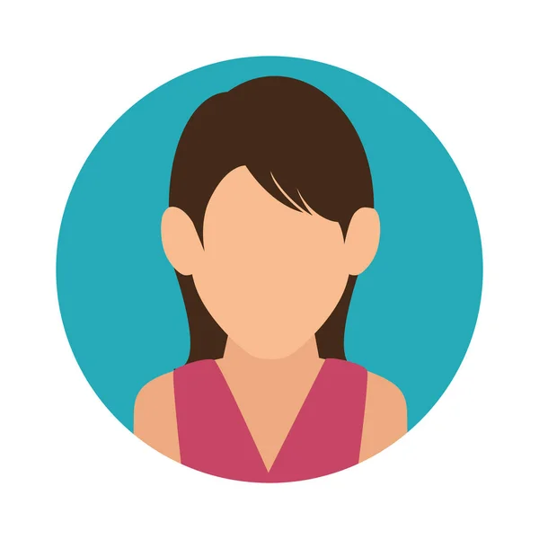 Vrouw avatar karakter geïsoleerd pictogram — Stockvector