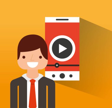 video oynatıcı düz simgesi