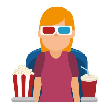 3D film izlerken kişi