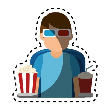 3D film izlerken kişi
