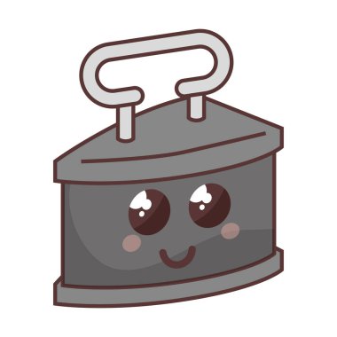 demir elbise retro komik karakter izole simgesi