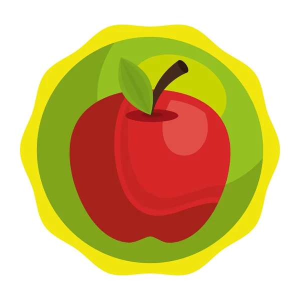苹果新鲜水果隔离图标 — 图库矢量图片