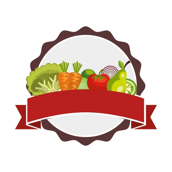 Salada de legumes ícone fresco — Vetor de Stock