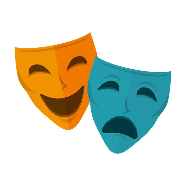 Színházi maszk elszigetelt ikon — Stock Vector
