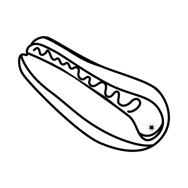 Hot dog izolované ikona — Stockový vektor