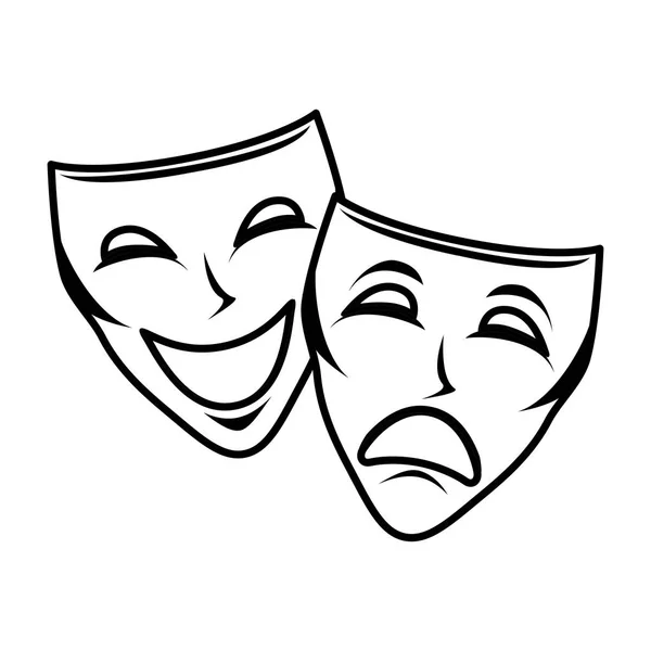 Theater masker geïsoleerd pictogram — Stockvector