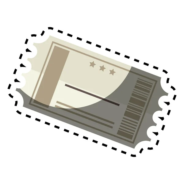 Ticket cinema paper isolated icon — Stock Vector