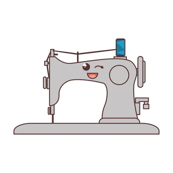 Máquina de coser cómic carácter aislado icono — Vector de stock