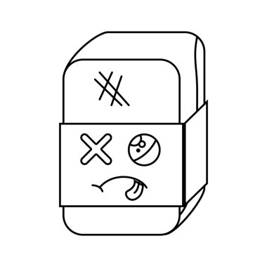 Silgi aracı okul izole simgesi