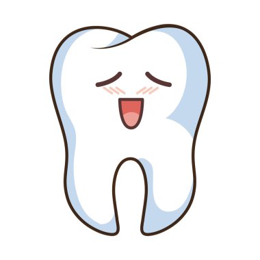 Diş komik karakter kawaii stili