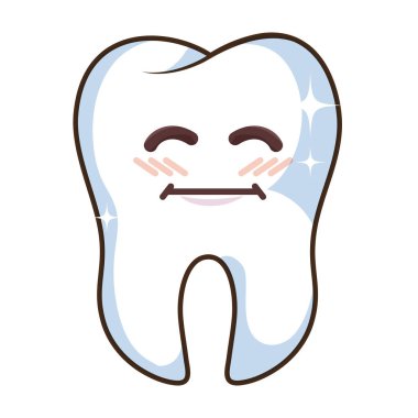 Diş komik karakter kawaii stili