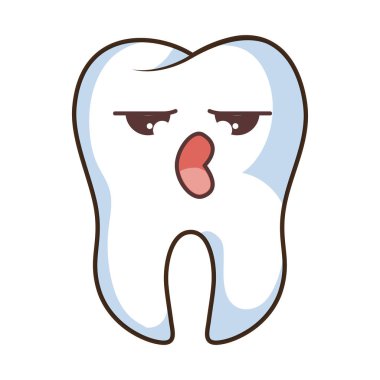 Diş komik karakter kawaii stili