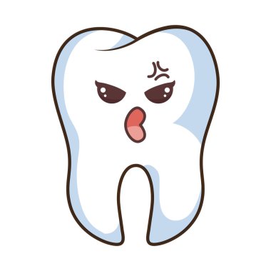Diş komik karakter kawaii stili