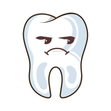 Diş komik karakter kawaii stili