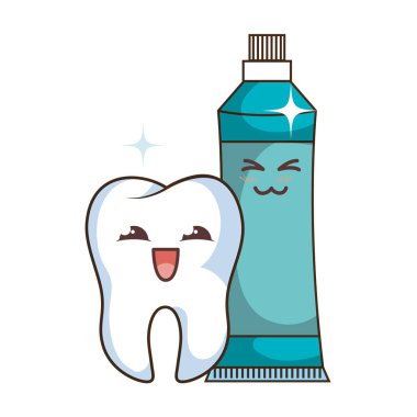 Diş komik karakter kawaii stili