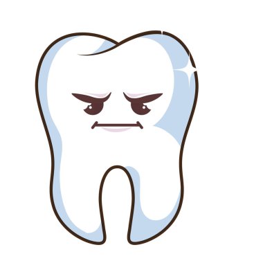 Diş komik karakter kawaii stili