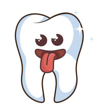 Diş komik karakter kawaii stili