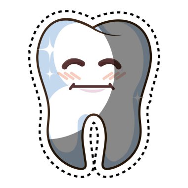 Diş komik karakter kawaii stili