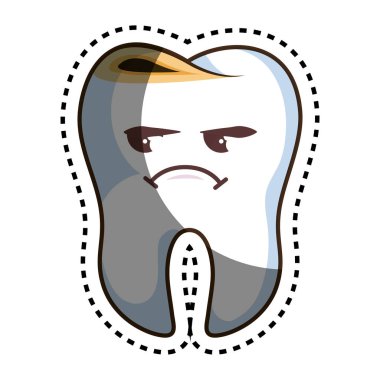 diş çürüğü kawaii tarzı ile komik karakter