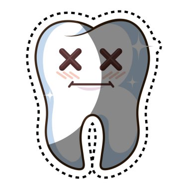 Diş komik karakter kawaii stili