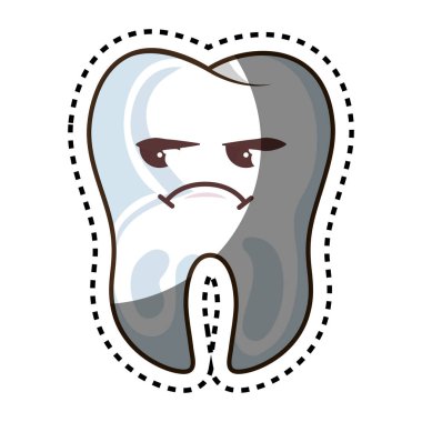 Diş komik karakter kawaii stili