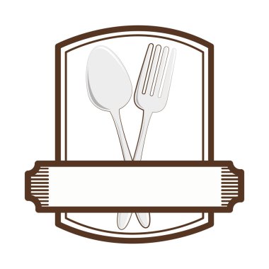 Restoran amblemi ile çatal bıçak takımı