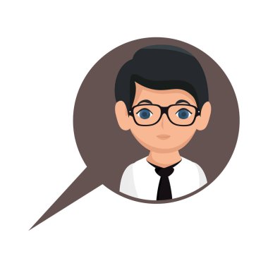 adam avatar karakter ile konuşma balonu