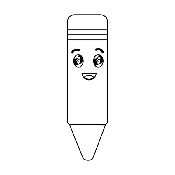 Crayon komische karakter geïsoleerde pictogram — Stockvector