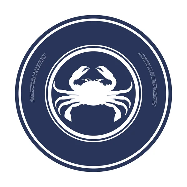 Emblema de mar de cangrejo — Vector de stock