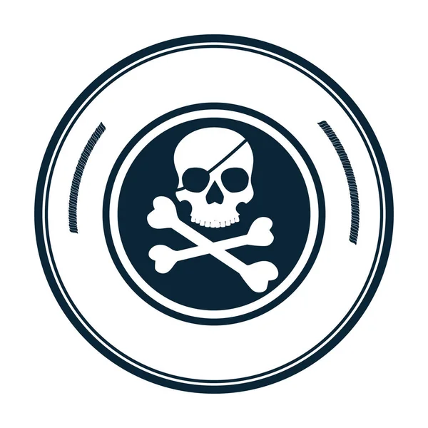 Pirate skull symbol icon — Stock Vector