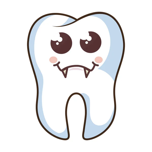 Dientes carácter divertido estilo kawaii — Vector de stock