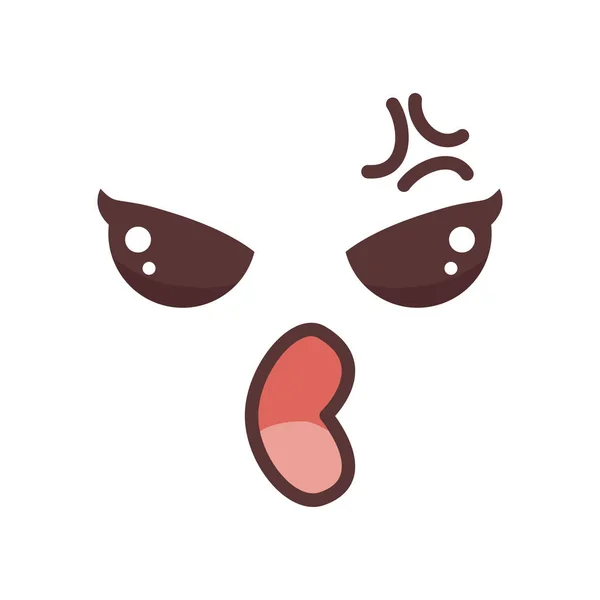 Emoticon-Gesicht im kawaii-Stil — Stockvektor