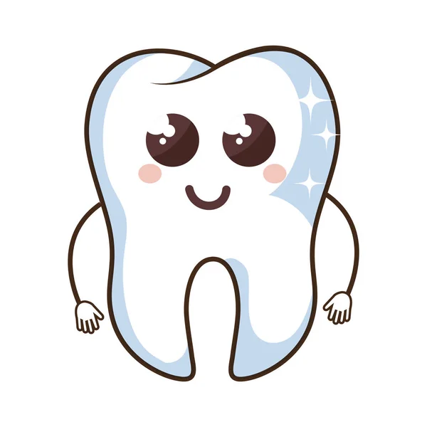 Δοντιών αστείο χαρακτήρα kawaii στυλ — Διανυσματικό Αρχείο