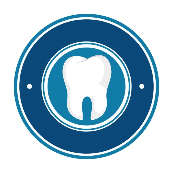 Emblema de dentes ícone isolado — Vetor de Stock