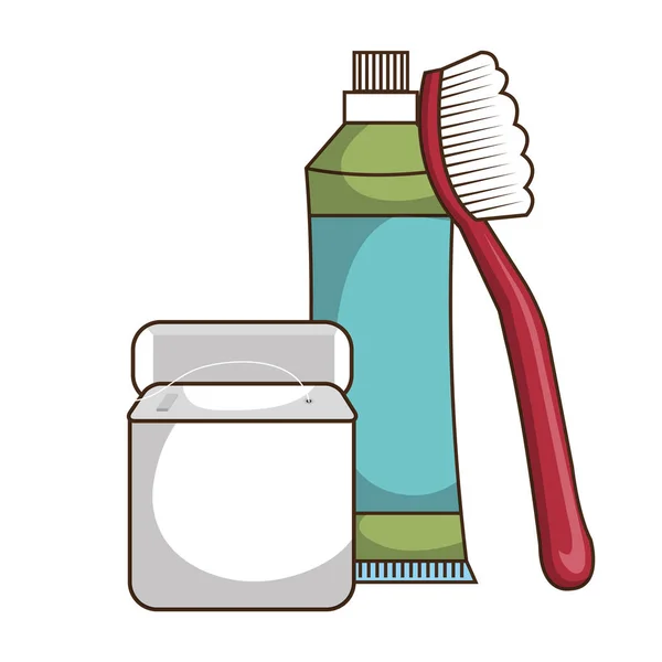 Toothbrush and toothpaste isolated icon — Stock Vector