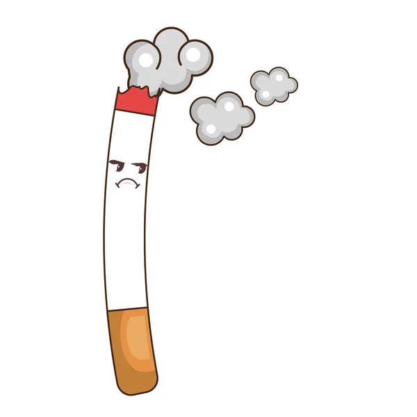 Cigarette character funny icon — Stock Vector