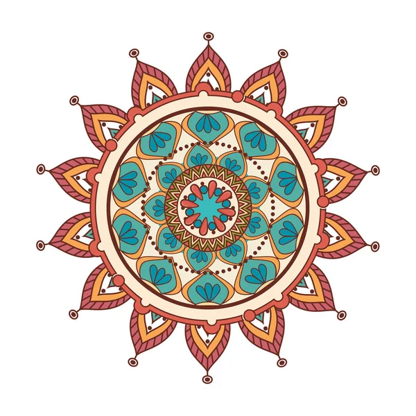 Mandala art decorative icon — Stock Vector