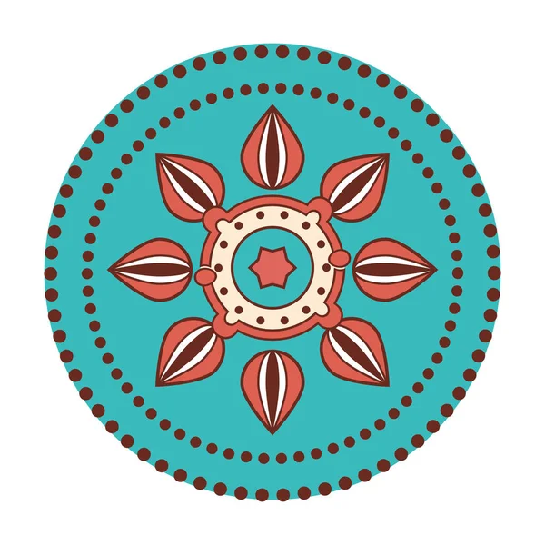 Mandala kunst decoratieve pictogram — Stockvector
