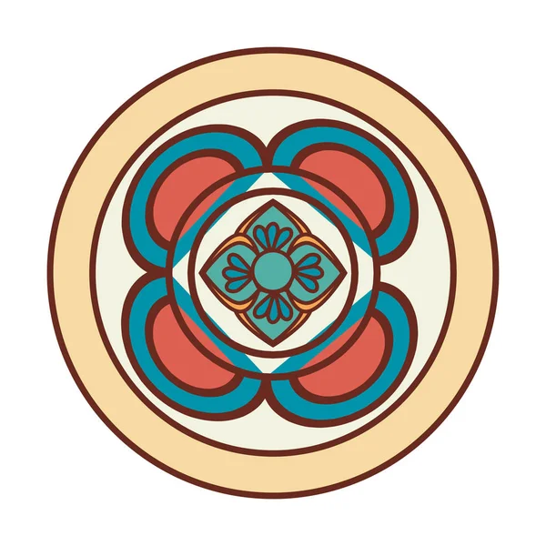 Mandala kunst decoratieve pictogram — Stockvector