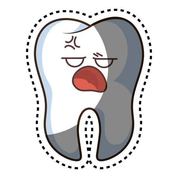 Dientes carácter divertido estilo kawaii — Vector de stock