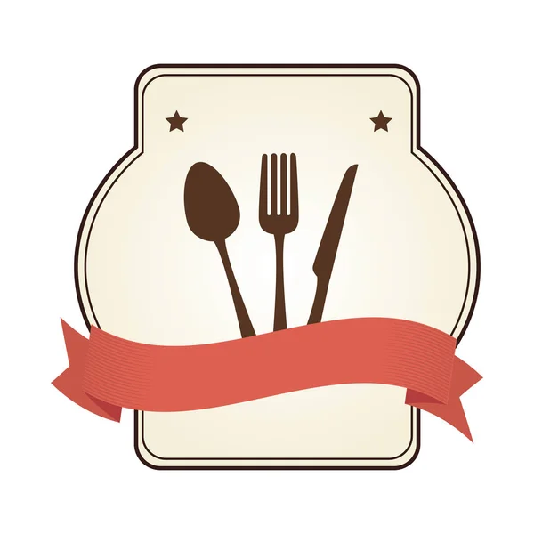 Restaurant embleem met bestek — Stockvector