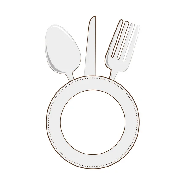 Restaurant emblem with cutlery — Stock Vector