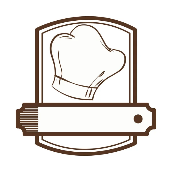 Chef hat restaurant emblem — Stok Vektör